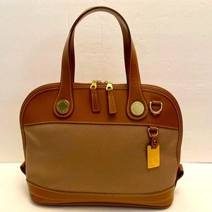 Vintage Dooney & Bourke Canvas and Leather Dome Bag